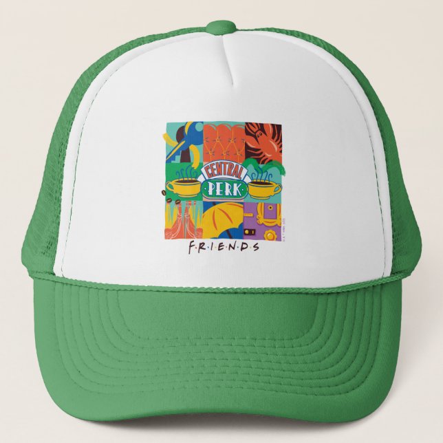 FRIENDS™ | Central Perk Vibrant Graphic Trucker Hat (Front)