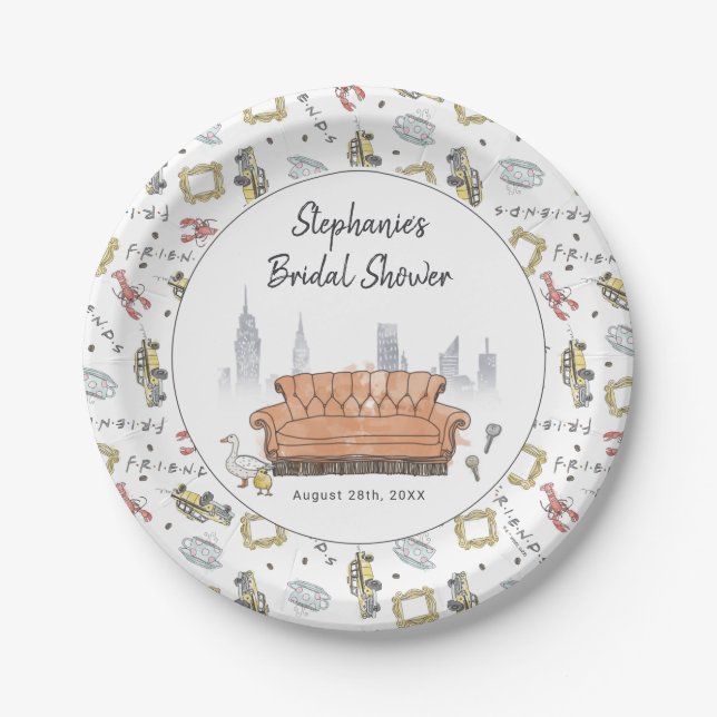 FRIENDS™ | Central Perk Watercolor Bridal Shower Paper Plate (Front)
