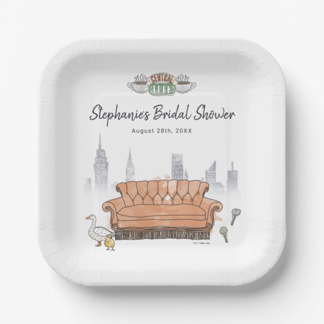 FRIENDS™ | Central Perk Watercolor Bridal Shower Paper Plate (Front)