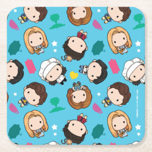 FRIENDS™   Character Chibi Pattern Square Paper Coaster