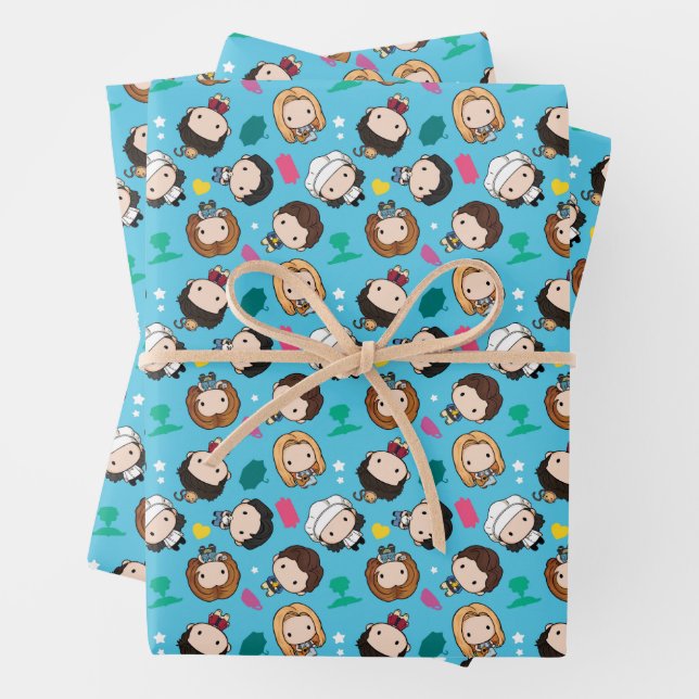 FRIENDS™ | Character Chibi Pattern Wrapping Paper Sheet (In situ)