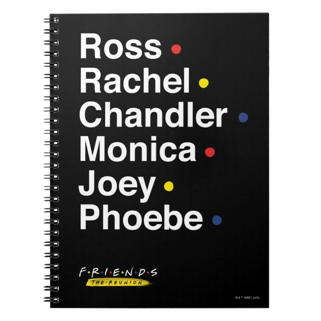 FRIENDS™ | Character Names Notebook (Front)