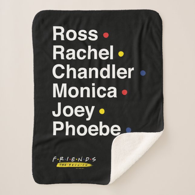 FRIENDS™ | Character Names Sherpa Blanket (Front)