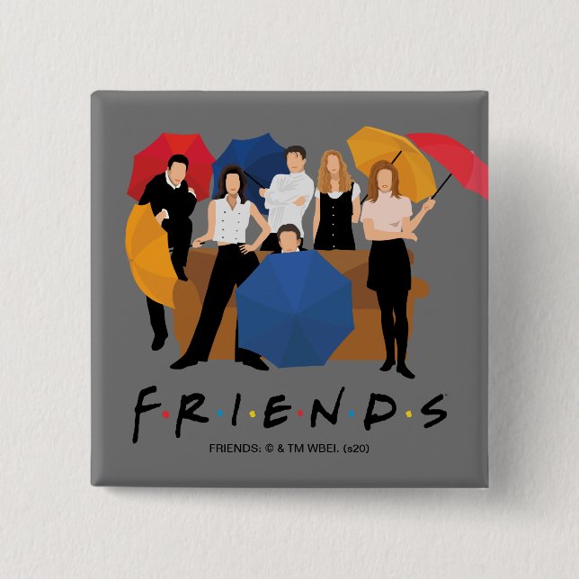 FRIENDS™ Character Silhouette 15 Cm Square Badge (Front)