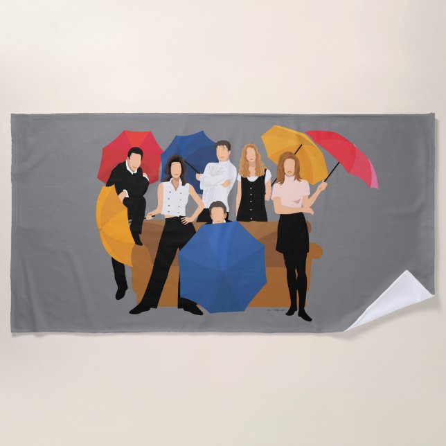 FRIENDS™ Character Silhouette Beach Towel (Front)
