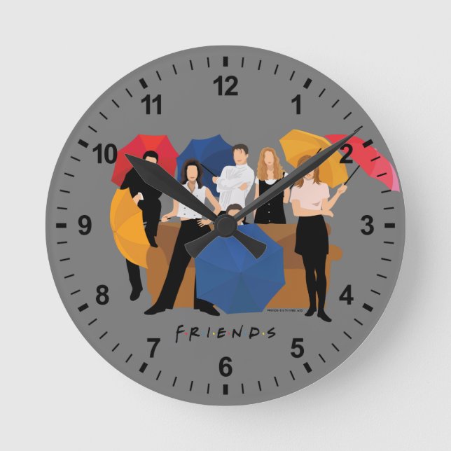 FRIENDS™ Character Silhouette Round Clock (Front)