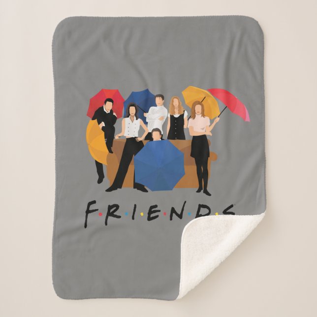 FRIENDS™ Character Silhouette Sherpa Blanket (Front)