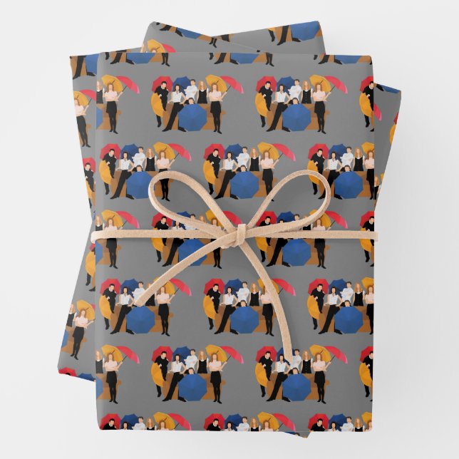 FRIENDS™ Character Silhouette Wrapping Paper Sheet (In situ)