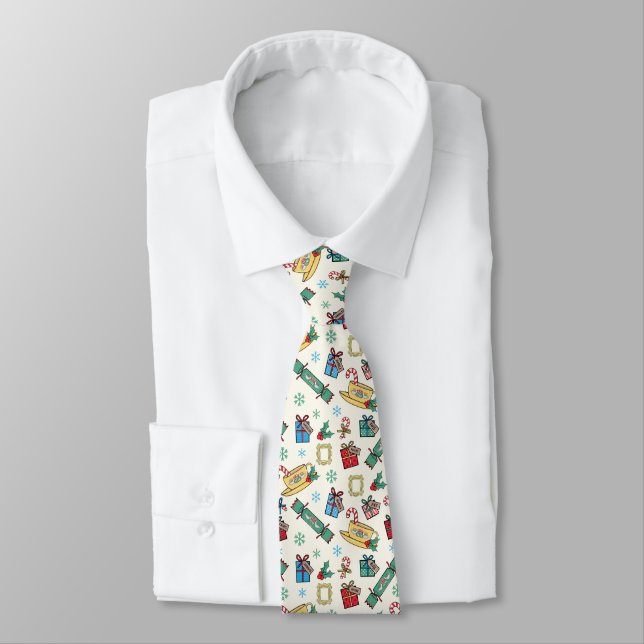 FRIENDS™ | Christmas Icon Pattern Tie (Tied)