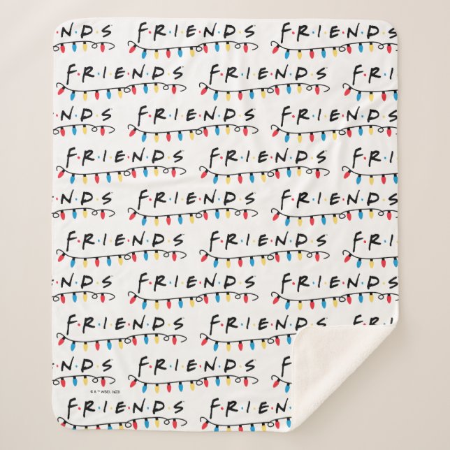 FRIENDS™ | Christmas Lights Logo Sherpa Blanket (Front)