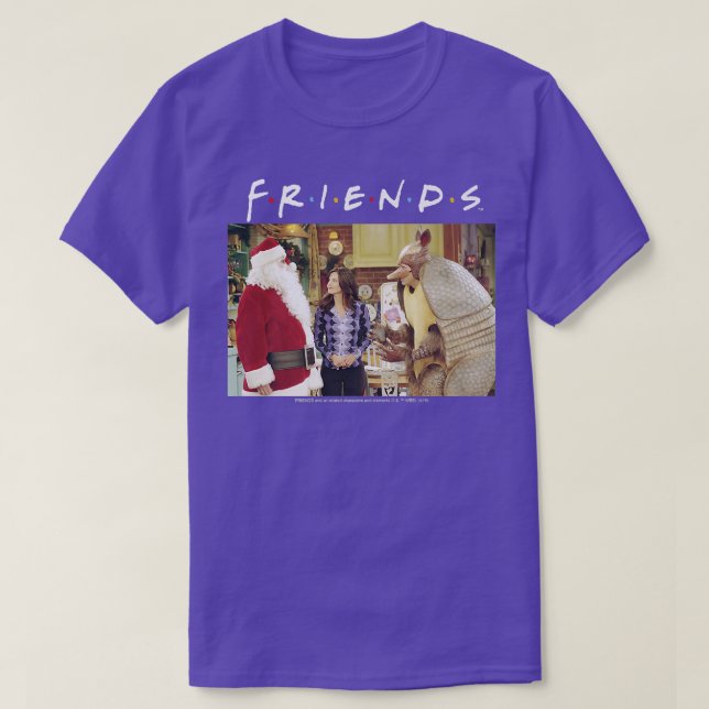Friends Christmas Santa Meets Holiday Armadillo  T-Shirt (Design Front)
