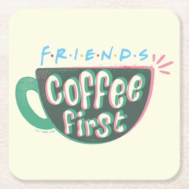 FRIENDS™ | Coffee First Square Paper Coaster (Front)