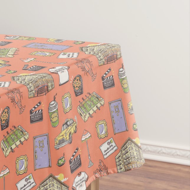 FRIENDS™ Colorful Icons Pattern Tablecloth (In Situ)