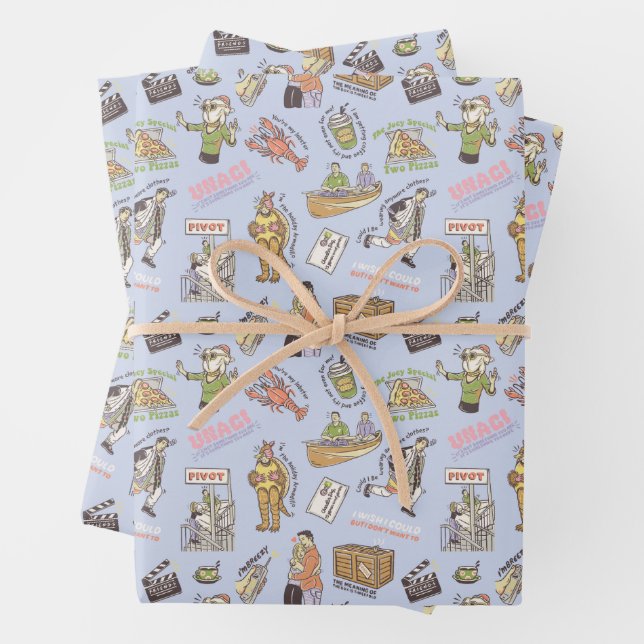FRIENDS™ Colourful Cartoon Pattern Wrapping Paper Sheet (In situ)