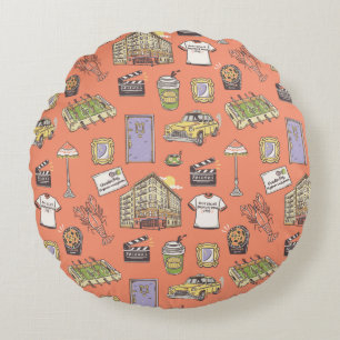 FRIENDS™ Colourful Icons Pattern Round Cushion