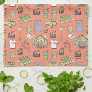 FRIENDS™ Colourful Icons Pattern Tea Towel