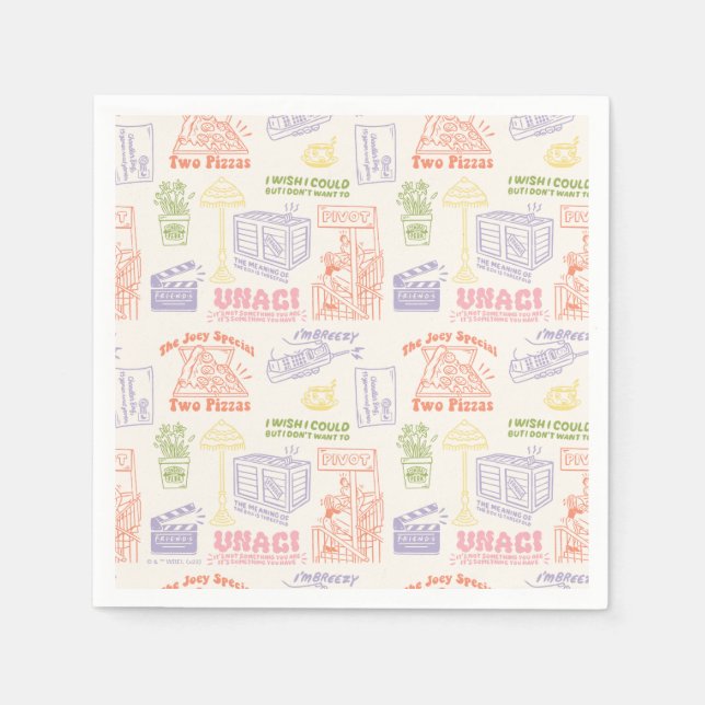 FRIENDS™ Colourful Quotes Pattern Napkin (Front)