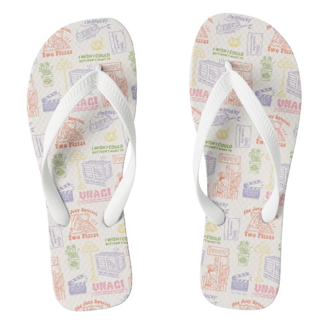 FRIENDS™ Colourful Quotes Pattern Thongs (Footbed)