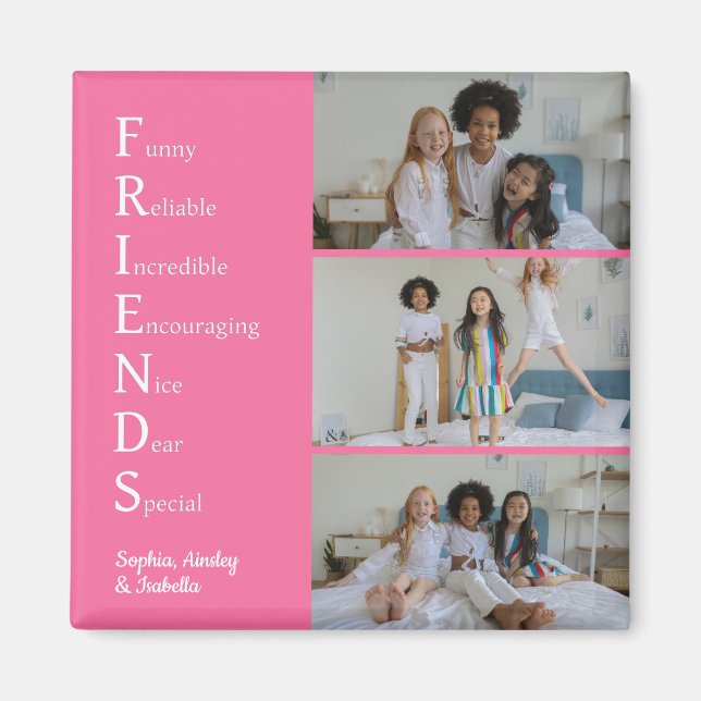 FRIENDS Custom Photo Pink Magnet (Front)