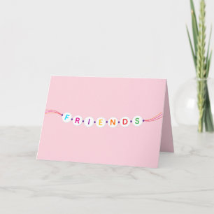Friends cute friendship bracelet pink Valentine's Invitation