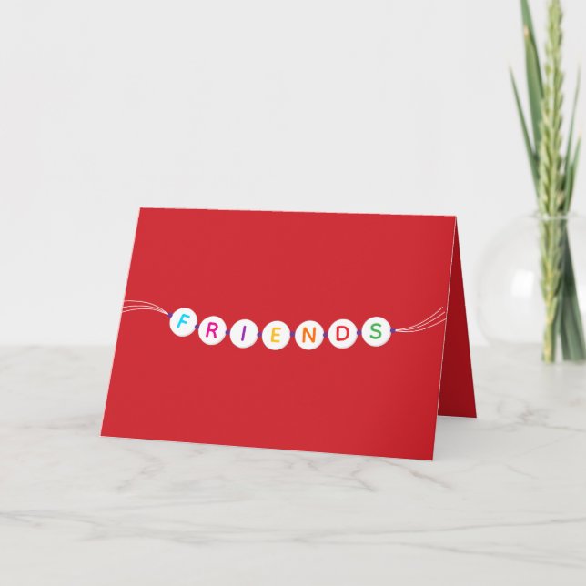 Friends cute friendship bracelet red Valentine's Invitation (Front)