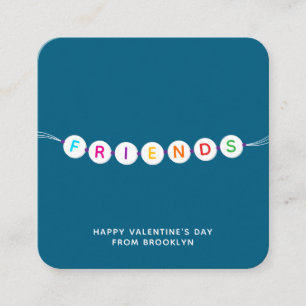 Friends cute friendship bracelet teal Valentine's Enclosure Card