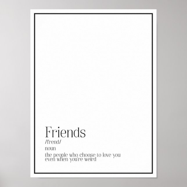 Friends Definition Word Art Poster (Front)