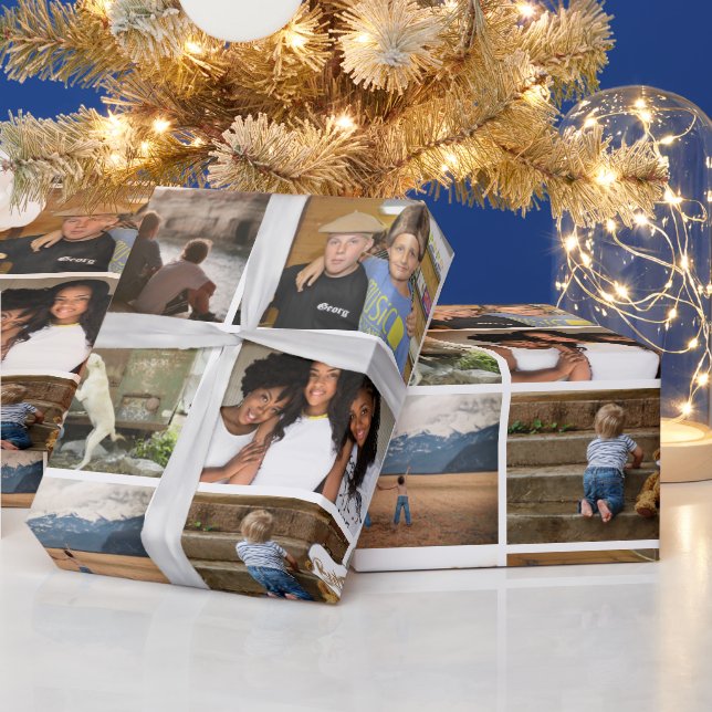 Friends DIY 6 photo collage modern BFF Wrapping Paper (Holidays)