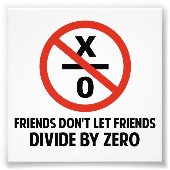 Friends Don't Divide by Zero Photo Print (Front)