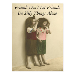 Friends Don't Let Friends Do Silly Things Alone Postcard