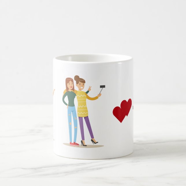 Friends Emerson Quote BFF Hearts Girls Cute Photo Coffee Mug (Center)