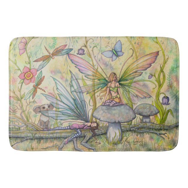Friends Fairy Fantasy Art Illustration Bath Mat (Front)