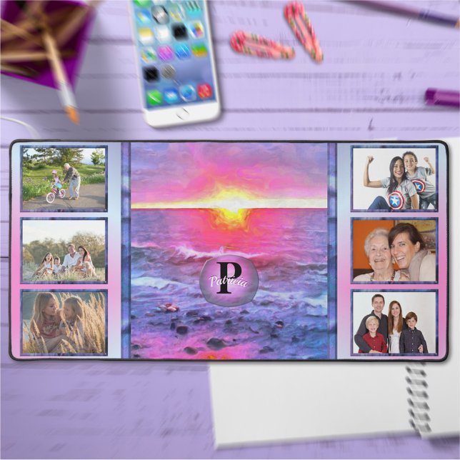 Friends & Family Mexico Sunset Photo Collage 0909 Desk Mat (Creator Uploaded)