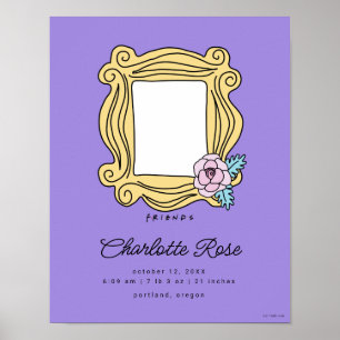 FRIENDS™ Floral Picture Frame Baby Birth Stats Poster