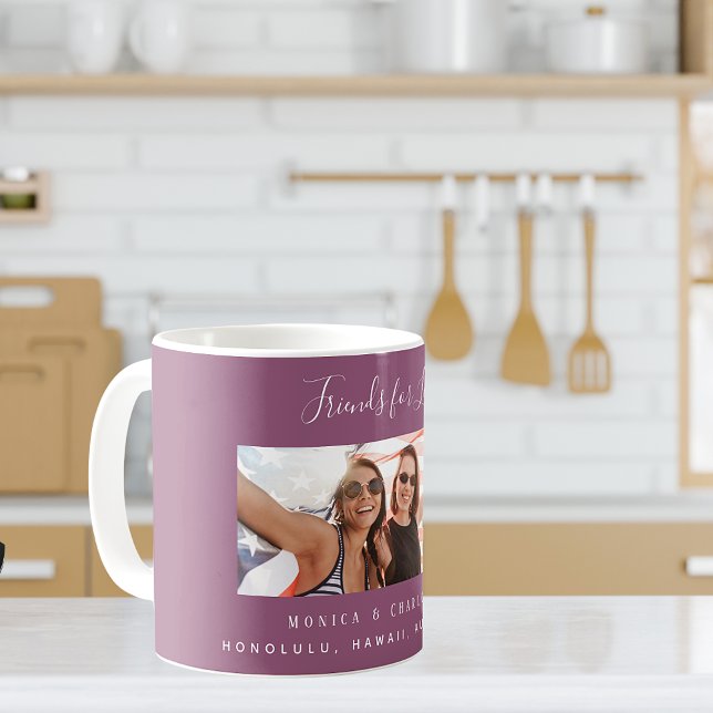 Friends for life photo names purple coffee mug (Creator Uploaded)