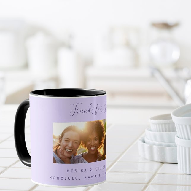 Friends for life photo names violet lavender mug (Creator Uploaded)