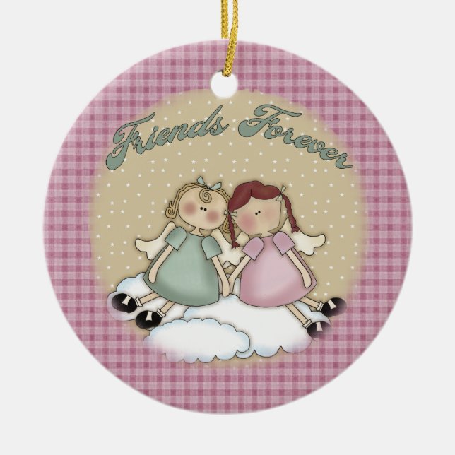 Friends Forever Angels Christmas Ornament (Front)