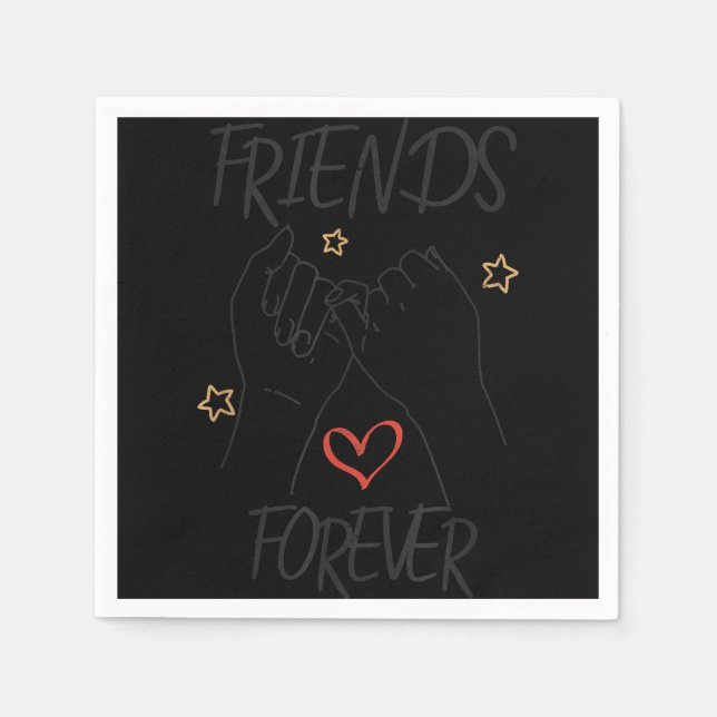 Friends forever best friend love friendship trust  napkin (Front)