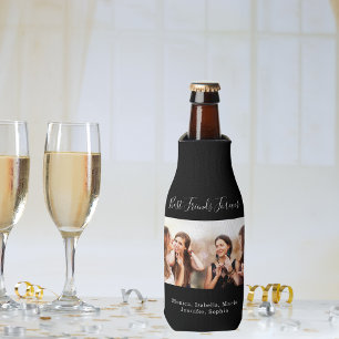 Friends forever BFF photo party black Bottle Cooler