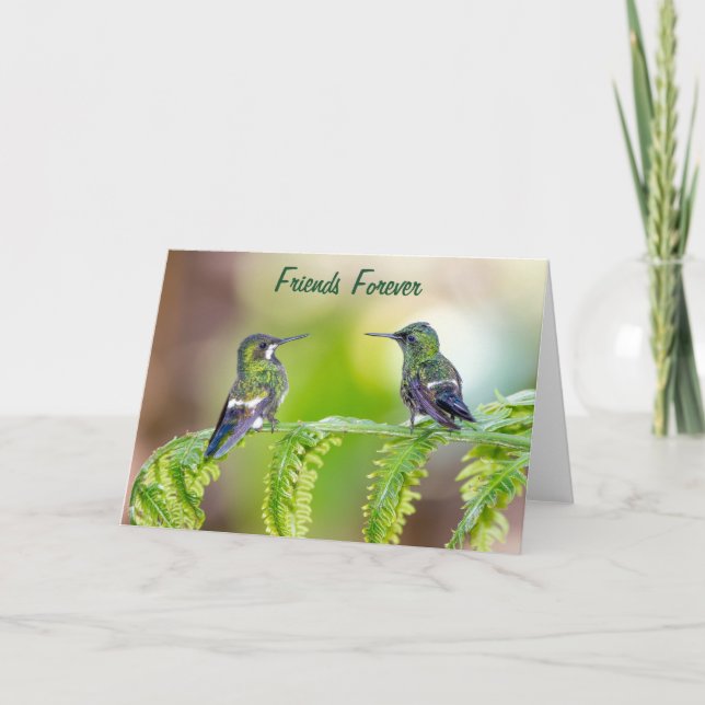 Friends Forever | Green Hummingbird Couple Card (Front)