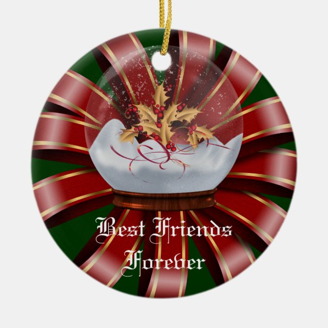 Friends Forever Heart Christmas Ornament (Front)