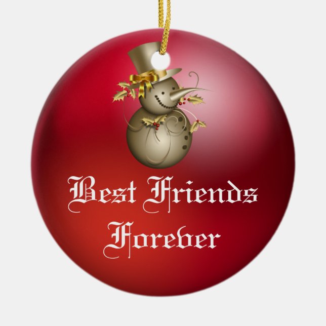 Friends Forever Heart Christmas Ornament (Front)
