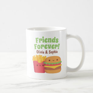 Friends Forever, Kawaii Fries and Burger Coffee Mug