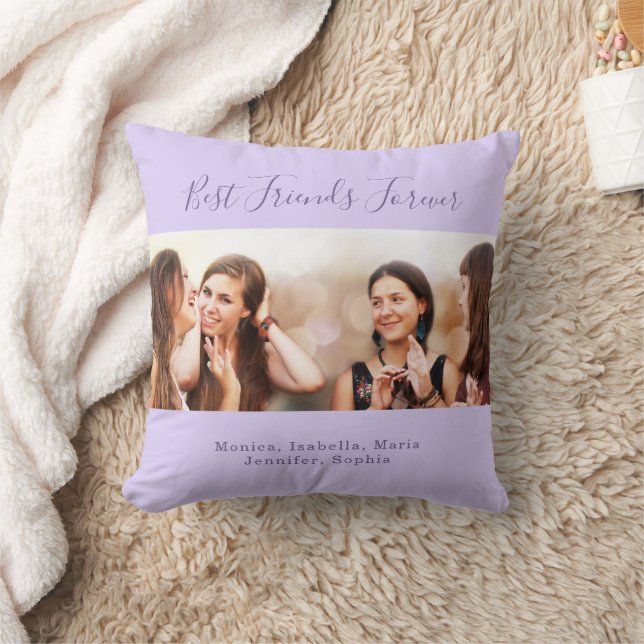 Friends forever lavender photo names cushion (Blanket)