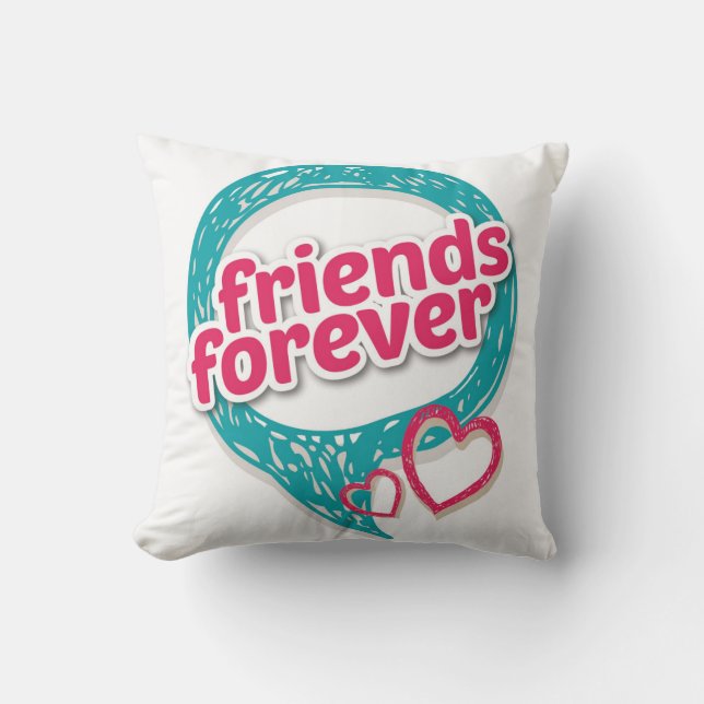 Friends Forever Love hearts <3 Cushion (Front)