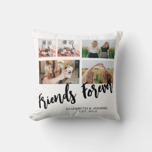 Friends Forever Photo Collage Gift for BFF Custom Cushion