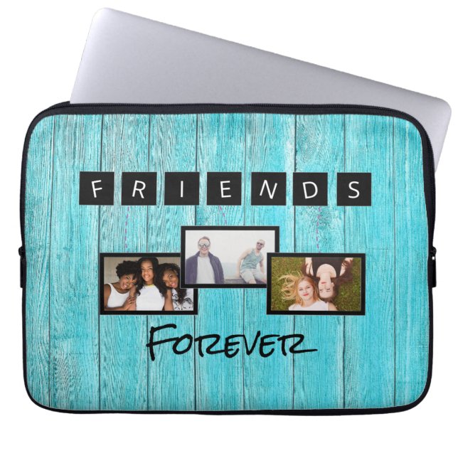 Friends Forever Photo Collage Keepsake Best Friend Laptop Sleeve (Front)