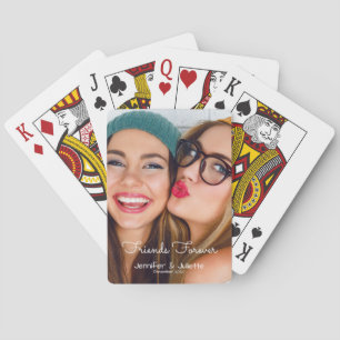Friends Forever photo names dates personalize Playing Cards