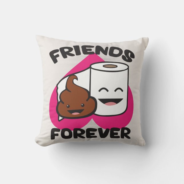 Friends Forever - Poop and Toilet Paper Roll Cushion (Front)