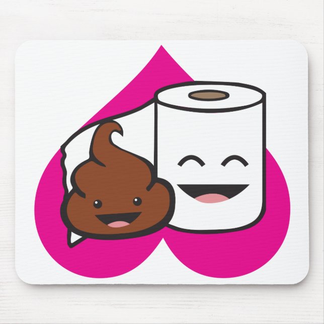Friends Forever - Poop and Toilet Paper Roll Mouse Pad (Front)